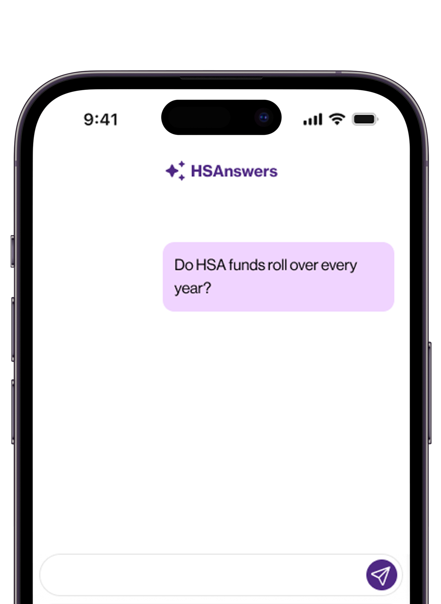 HSAnswers chat shown on a mobile phone
